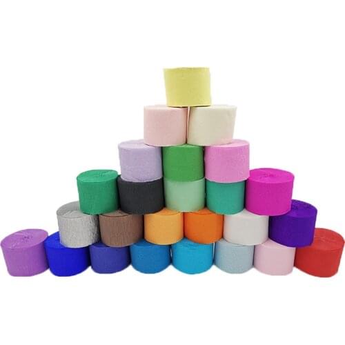 25m Length DIY Paper Garland Crepe Paper Streamers Roll Bunting Photography Backdrops For Wedding Birthday Party Decoration