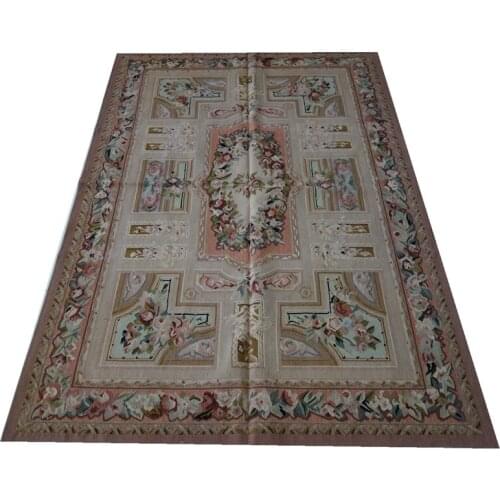 French Carpet Vintage Aubusson Carpet Panel Wool Antique French Wool 19th Century Aubusson Carpet New Listing Wool Rug Carpet