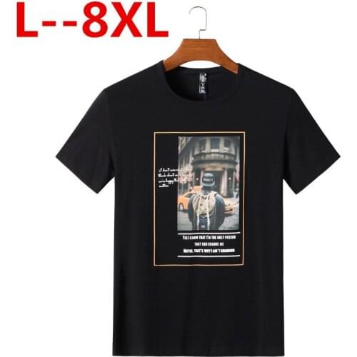 Plus size 8XL 6XL 5XL fashion mountain printing T shirt men brand-clothing summer white male Tshirt quality 100% cotton T-shirt