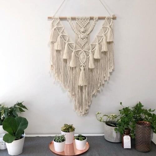 Handmade Macrame Tapestry Wall Hanging Decoration Nordic Style Bohemian Pendant For Farmhouse Dorm Room Home Decor Tapestry