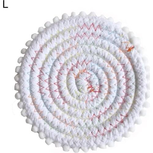 Hot Sale Coaster Eco-friendly Simple Wear Resistant Cotton Rope Heat-insulated Placement Mat for Home Office Wholesale 2021