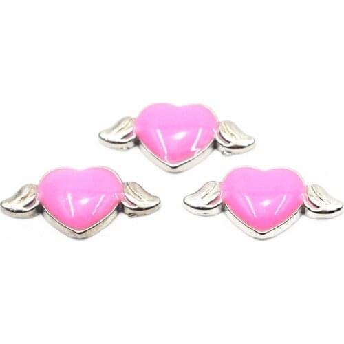 Hot selling 10pcs/lot pink red heart floating charms Alloy charms living glass memory lockets DIY jewelry