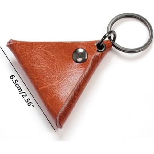 Leather Electric Guitar Pick Holder Folk Pop Guitar Plectrum Case Bag Keyring G99D