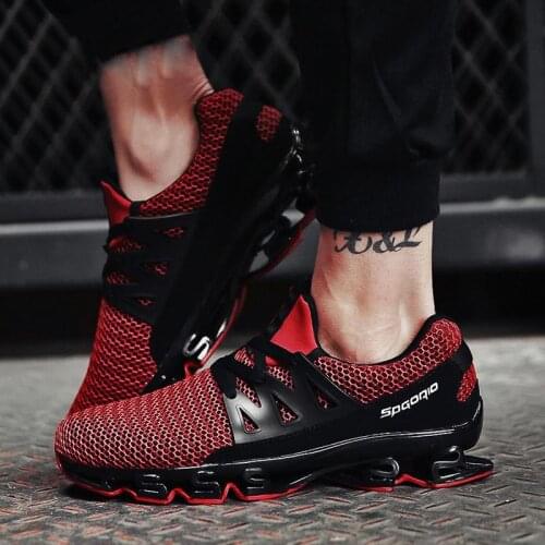 Large Size Summer Men Running Shoes Outdoor Non-slip Men Shoes Sport Men Sneakers Homme Sports Man Shoes Red Athletic GMA-0959