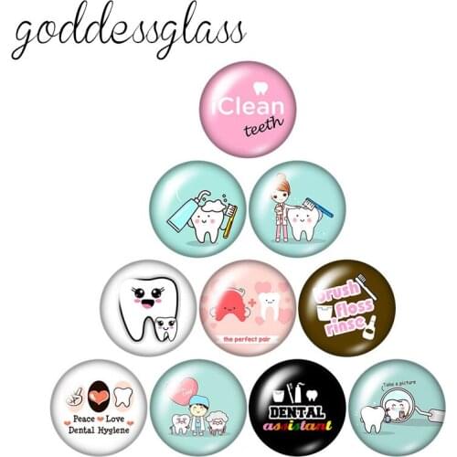 Clean Teeth 10pcs mixed 12mm/18mm/20mm/25mm Round photo demo glass cabochon flat back Making findings ZB1182