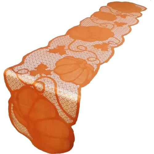 Pumpkin Lace Fireplace Cloth Pumpkin Maple Leaf Orange Spice Fall Thanksgiving Party Decor Tablecloth Fall Thanksgiving Coaster
