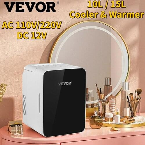 VEVOR 10L Mini Fridge Freezer 12V Small Portable Refrigerator Compressor Car Cooler Warmer for Home Office Motor Vehicle Camping