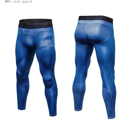 Mens Leggings Work Out Basic Layer MMA Rashard Leggings Fitness Bottom Compression Pants Quick Dry Training Pants Jogging Men