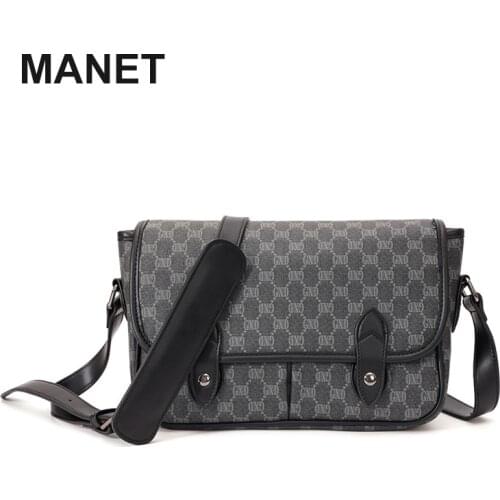 MANET Casual Men Satchels Fashion Purses Cross-section Messenger Shoulder Bags Diagonal Bag Stripe Men Handbags Crossbody Bags