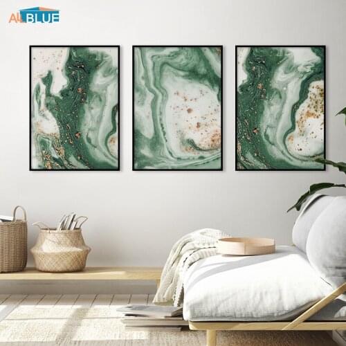 Green Milky Marble Texture Poster Print Nordic Canvas Abstract Landscape Wall Picture Art Home Decor Painting Living Room Modern