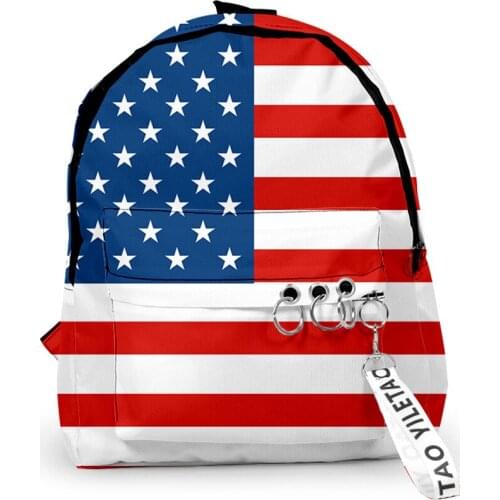 2020 New Star-spangled banner Backpacks Men Women Fashion Hip hop Mini Bags Travel Bags 3D Print Teenage Notebook Backpack Bag
