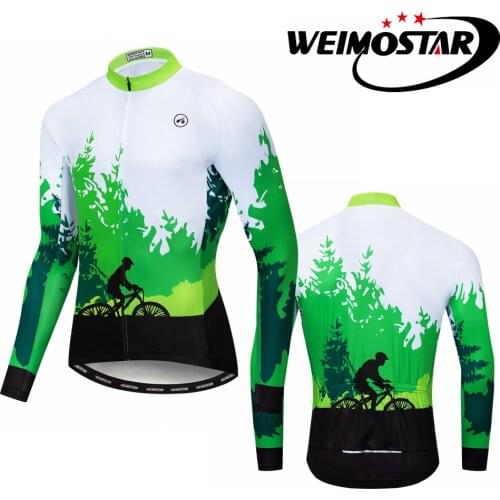 2021 New Cycling Jersey Cycling Clothing Racing Sport Bike Jersey Tops Cycling Wear Long Sleeves Maillot ropa Ciclismo Green