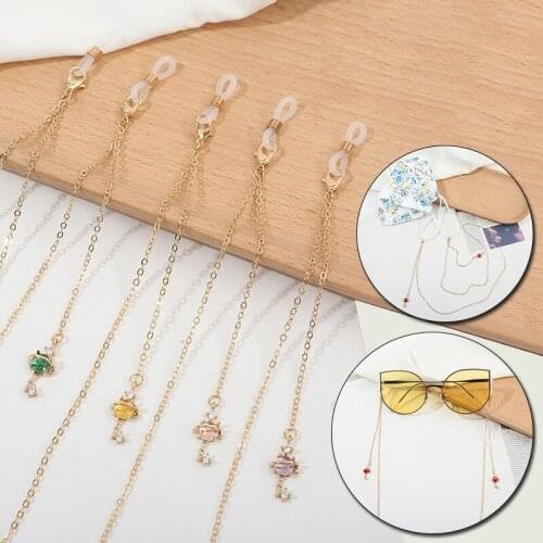 New Fashion Alloy Glasses Chain Sunglasses Lanyard Hang Mask Cord Planet Key, Crystal Pendant Non-slip Neck Strap Rope Gifts