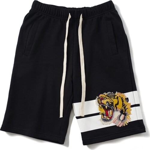 New Novelty high quality Men Comfortable Classic Striped Skateboard Street Cotton Casual Shorts Kanye Hip-hop Parkour #L27