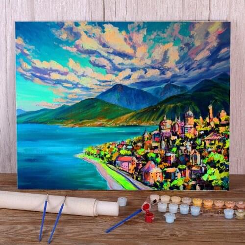 Landscape My Ideal City Fantasy DIY Painting By Numbers Package Acrylic Paints 40*50 Painting On Canvas Home Handicraft