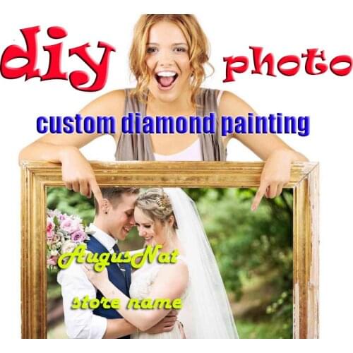 Custom photo diy diamond painting full square drill transparent round beads picture shinning stickers wall art decoration gift