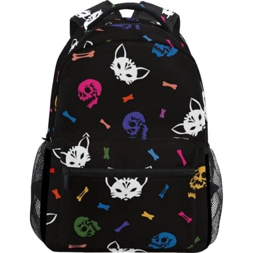ALAZA Fashion Cartoon cat Women School Bag Travel Backpack For Girls Teenager Stylish Laptop Bag Rucksack girl schoolbag black