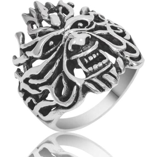 Silver Flamed Male Ring