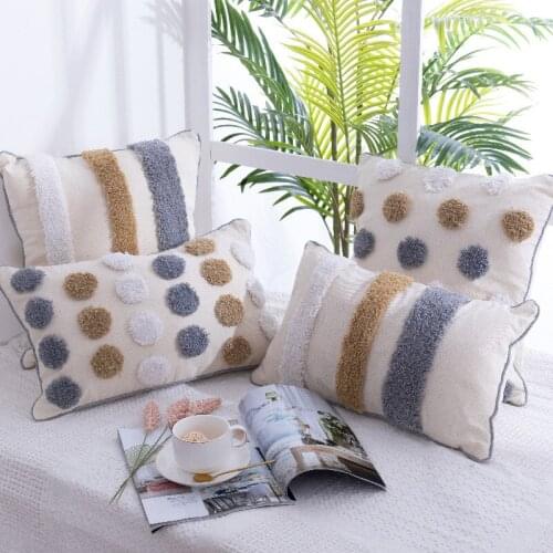 2021 New Modern Nordic Tufted Pillowcase Indian Style Cushion Living Room Room Back Pillow Mats Sofa Pillow Set