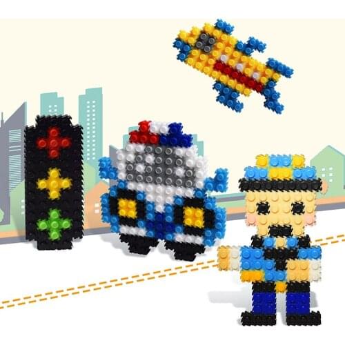 JINLETONG Micro Diamond Building Blocks 10mm traffic DIY Creative Small Bricks Model Figures Educational Toys For Children