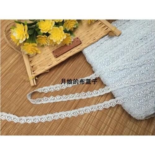 Light blue mesh cotton embroidery clothing lace accessories lace 2 meters wide