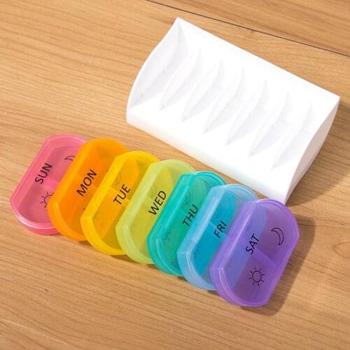 7 Day Drug Tablet Medicine Storage Holder Splitter Weekly Daily Pill Box Organizer Large Pill Cases Container For Vitamin