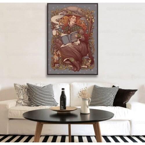 Folk Witch Nouveau Vintage Poster Wicca Pagan Victorian Botanical Books Medusa Dollmaker Canvas Painting Art Prints Wall Decor