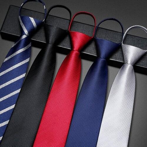 High Quality Black Striped Zipper Tie For Men Brand Designer Fashion Business Dress Suit 7CM Necktie Wedding Work With Gift Box
