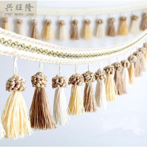 XWL 6M/lot 11cm Wide Colorful Tassel Curtain Lace Accessories Drapery Fringes Trim Ribbon DIY Sewing Home Textile Decor Fabrics