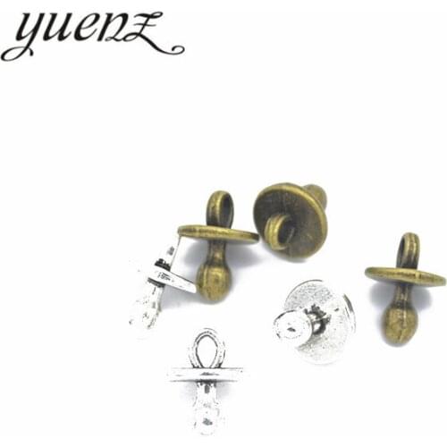 YuenZ 15pcs Bronze Tibetan Silver Plated nipple Charms Pendant Jewelry Making Accessories DIY Crafts 13*10mm J217