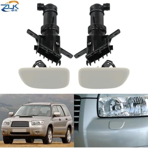 ZUK For Subaru For Forester 2005-2008 Front Bumper Headlight Headlamp Washer Nozzle & Cover Washer Jet Sprayer Cap