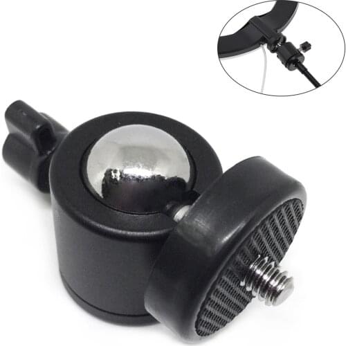 1/4 Inch Shoe Tripod Mount Camera Head Ball Adapter Cradle Ball Head with Live LED Light Flash Bracket Holder for DSLR DV Camera
