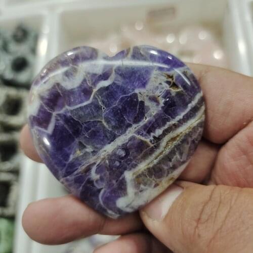 1pcs Natural Amethyst dream Rose Crystal Heart Pink Quartz gemstone Heart-shaped Crystals Healing Gift