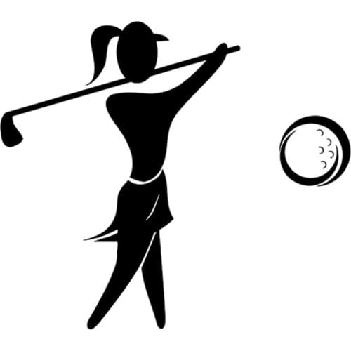 13.2CM*11.6CM Interesting Cartoon Golf Player Sport Silhouette Car Stickers Vinyl Decor S9-0938