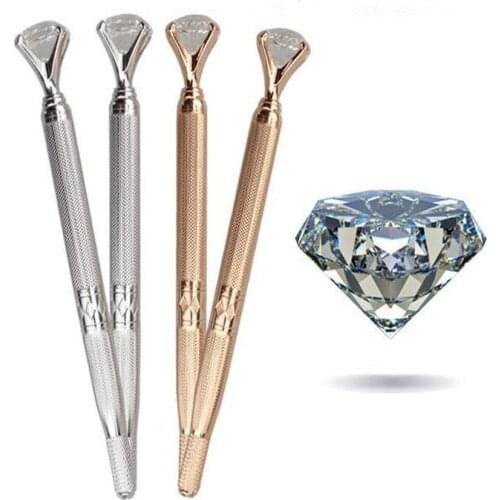 2 Pcs Popular Diamond Crystal Manual Tebori Eyebrow Tattoo Pen For Eyebrow Make Up Microblade Pen By Free Shipping