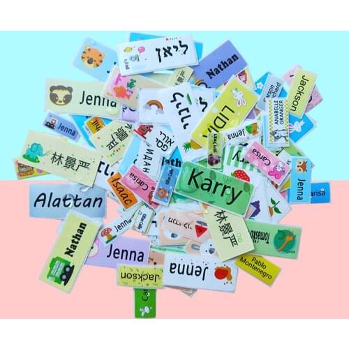 3 Size Custom Cartoon Waterproof Name Stickers DIY Personal Label Sticker Water Cup Tag For Children School Stationery Supplies