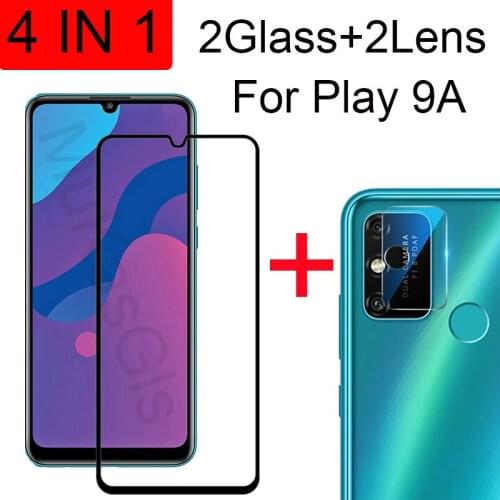 4-in-1 Camera +Tempered Glass For Huawei honor play 9A Screen Protector Glass On Honor 9A Play protective Glass