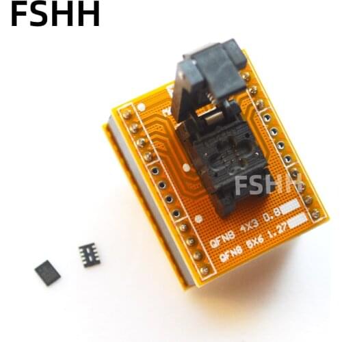 4x3mm 0.8mm QFN8 test socket UDFN8 DFN8 ML8F WSON8 adapter QFN8 to DIP8 Programmer adapter
