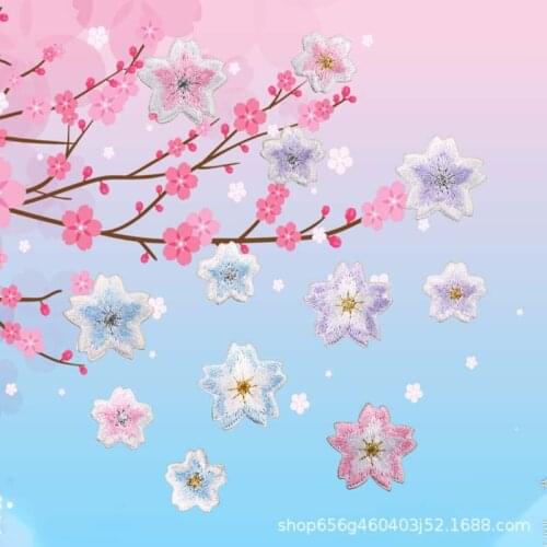 50pcs/Lot Flowers Embroidery Patches Letters Clothing Decoration Accessories Diy Iron Heat Transfer Applique Iron on Transfer