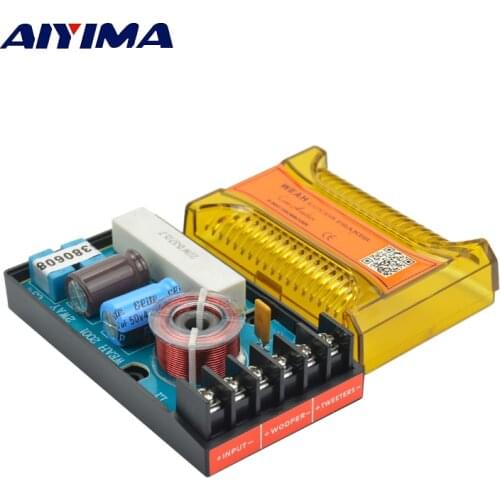 AIYIMA 2Pcs Speaker Frequency Divider 2 Way Car Audio Speakers Two Crossover Divider 120W Crossover Filter