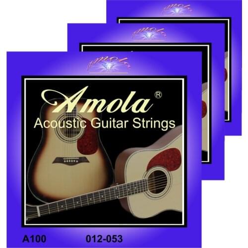 Amola .012-.053 A100 Acoustic guitar strings for acoustic guitar accessories guitar parts 3sets/lot