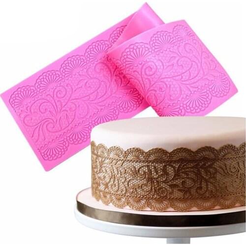Mom&Pea GX138 Free Shipping Silicone Lace Mold Big Size Cake Decoration Fondant Cake 3D Mold Food Grade Silicone Mould