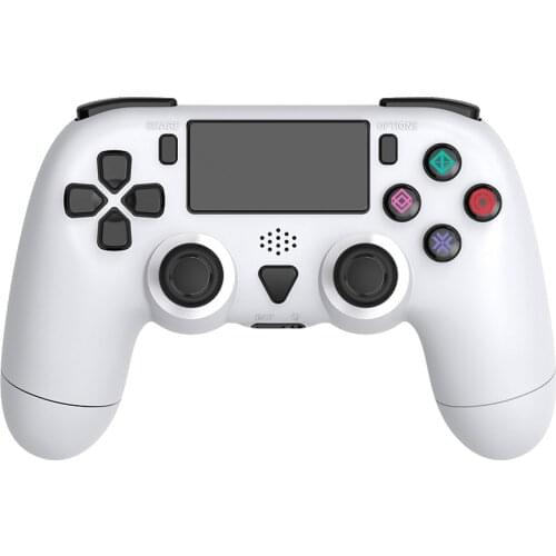 Wireless Controller for PS4 Pro Slim Dual Motor Vibration 6-Axis Gyro White Bluetooth Gamepad for PlayStation 4 4 Pro Slim Dual