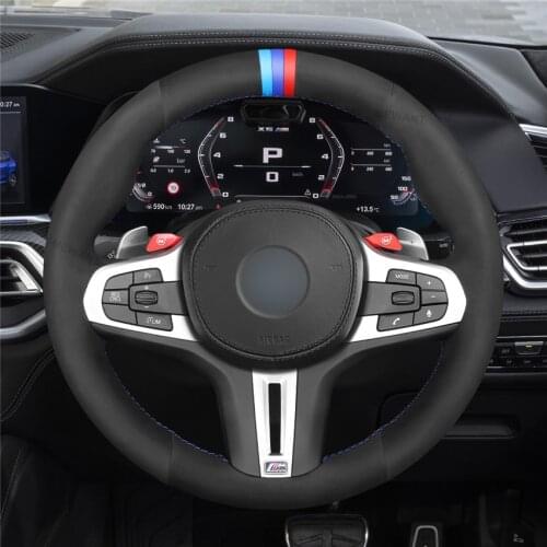 DIY Anti-Slip Wear-Resistant Steering Wheel Cover For BMW M3 G80 M4 G82 G83 M5 F90 M8 F91 F92 F93 X3 F97 Car Interior Decoration