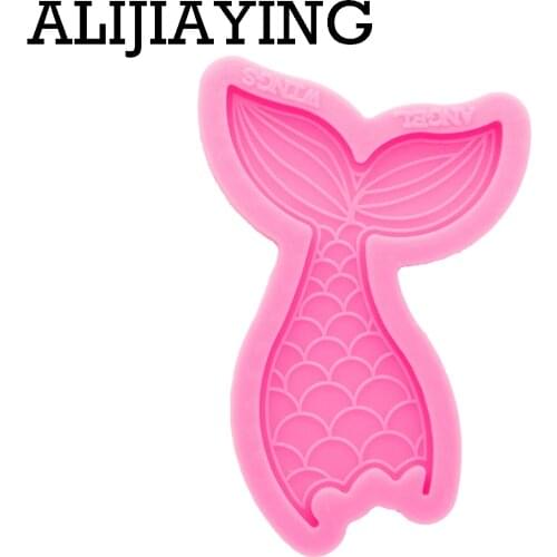 DY0339 Super Glossy Mermaid Silicone Mold Fish tail Epoxy Craft Molds DIY for Badge Reel Customize Resin Crafting Mould