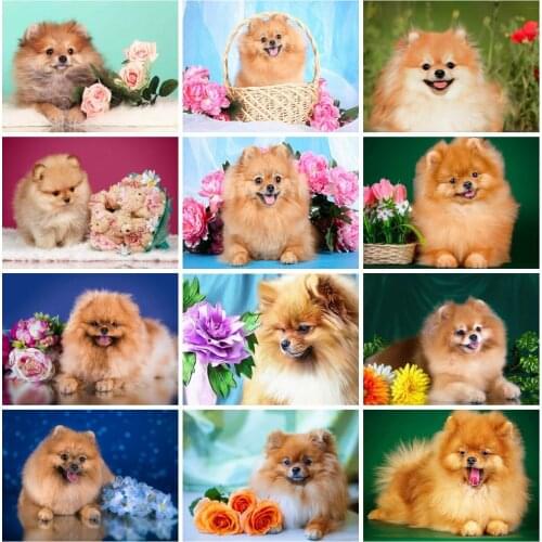 EverShine Diamond Mosaic Dog Diamond Embroidery Animlas Cross Stitch Rhinestones Art Painting Handmade Hobby Gift Home Decor