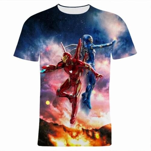 Oversized T Shirt For Men Marvel Iron Man 3D Print Casual Summer Women T-shirts Short Sleeve Streetwear Boy Girl Kids Clothes