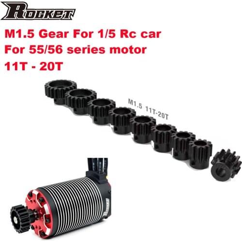 M1.5 8mm 1/5 car motor11t-20t Chromium gear Pinion Motor Gear for 1/5 RC Car 8mm motor shaft RC 55 56 series Motor