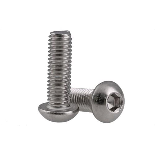 Iso7380 304 stainless steel round head screw M2 M2.5 M3 screws bolt hex socket