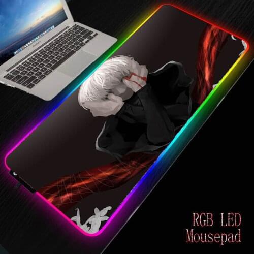 MRGBEST Anime Tokyo Ghoul Mouse Pad Gaming XXL RGB LED Mouse-pad Gamer Keyboard Mause Carpet Desk Mat Ordinary rubber pads
